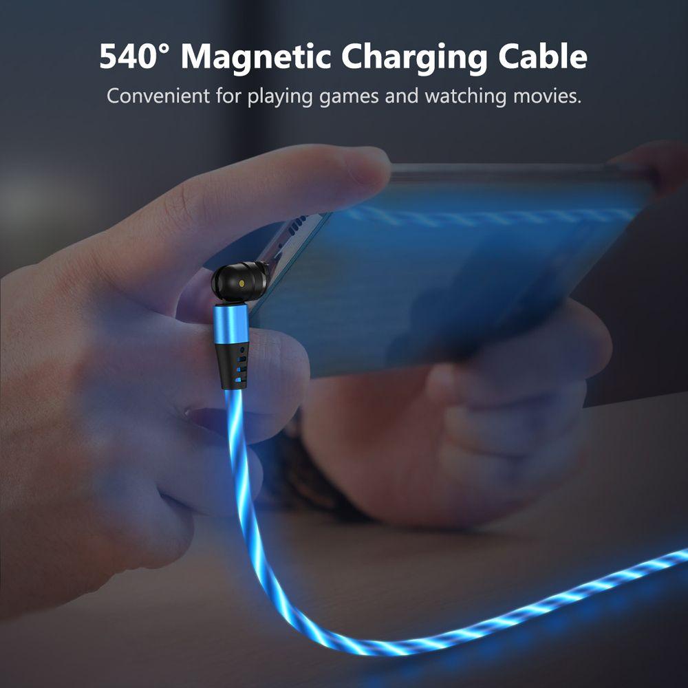 Dây Cáp Sạc Nhanh GLENES 540 Dgree Đầu Tròn Cổng Micro USB Có Đèn LED Cho Điện Thoại