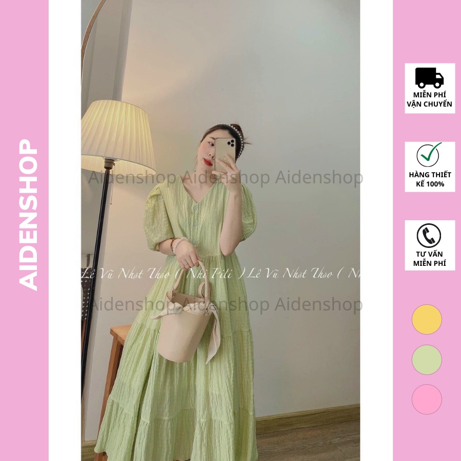 Váy bầu thời trang đẹp mùa hè mát Aidenshop đầm bầu công sở midi