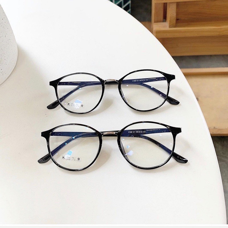 [Rẻ Vô Địch] Gong kính Jolie Eyewear chất liệu nhựa dẻo giả cận 2168 chống ánh sáng xanh, UV400
