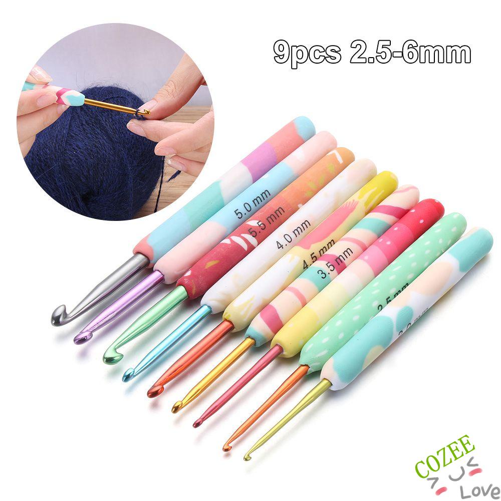 Bộ 9 cây kim móc đan len thủ công bằng nhôm gốm sứ mới 2.5-6mm