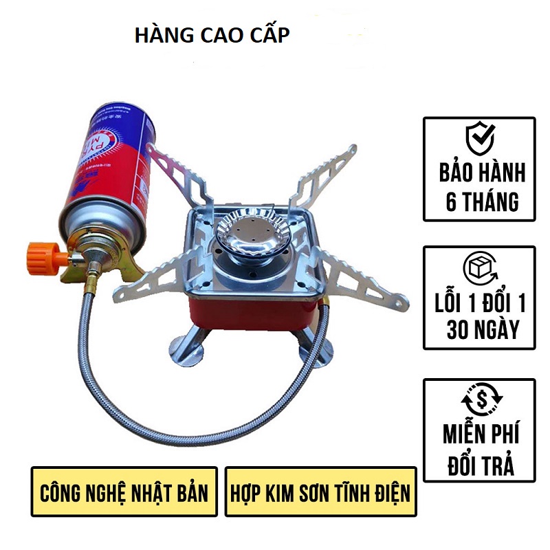 [LOẠI CÓ DÂY] Bếp ga du lịch mini dã ngoại gấp gọn đa năng tiện lợi- TR393 ,có van điều chỉnh ga cao cấp