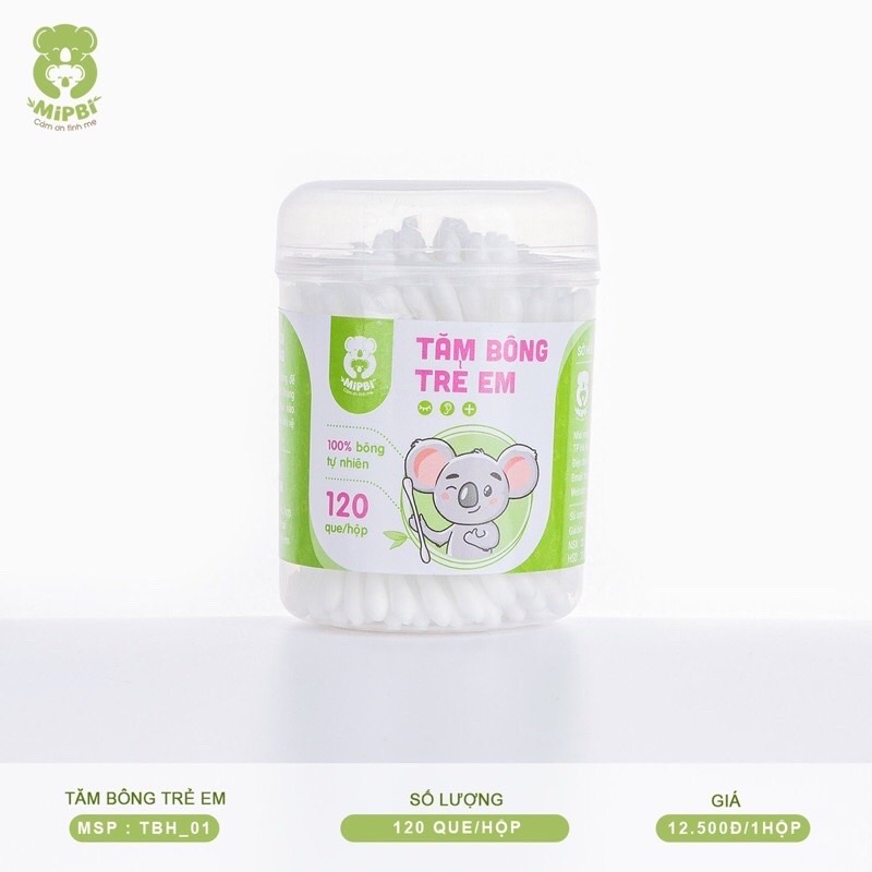 Tăm Bông Kháng Khuẩn Mipbi Cho Bé