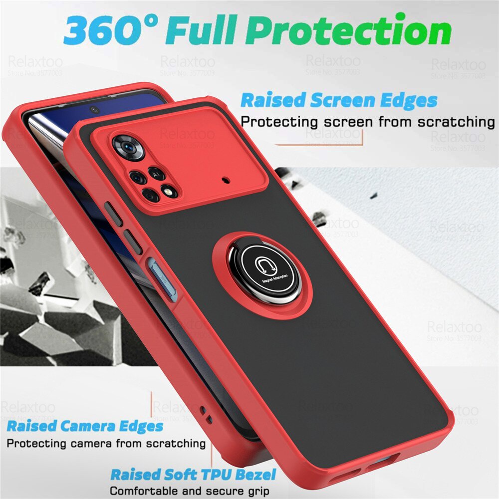 For Xiaomi Poco X4 Pro 5G Case Car Magnetic Holder Matte Armor Phone Cover Pocco X 4 Pocox4 x4Pro NFC Camera Protect Stand Coque