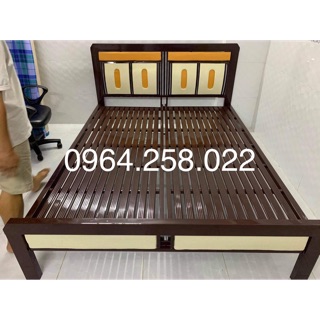 Giường hộp 1m6 + giường khung tròn 1m4 + nệm PE 1m4x2mx10cm