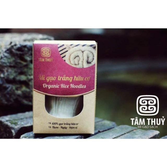 [Tâm Thủy] Mì gạo trắng hữu cơ cho bé ăn dặm, hộp giấy 400gr