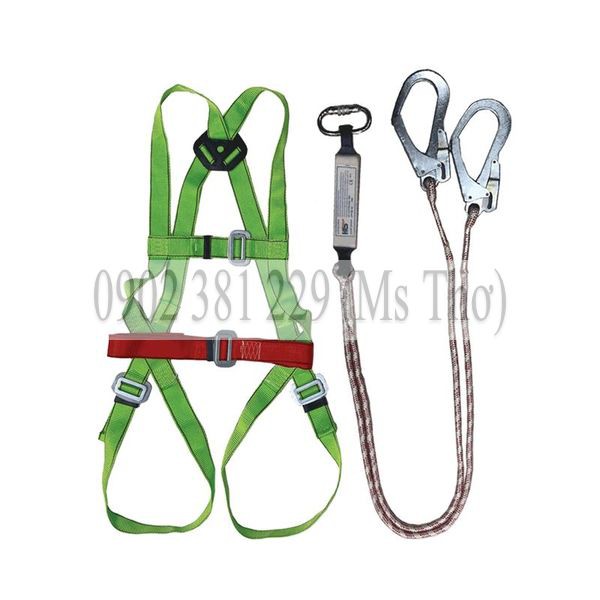 Dây an toàn toàn thân 02 móc thép dây thừng có giảm sốc