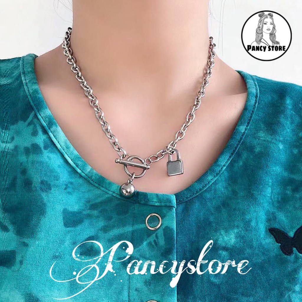 dây chuyền vòng cổ hình ổ khoá