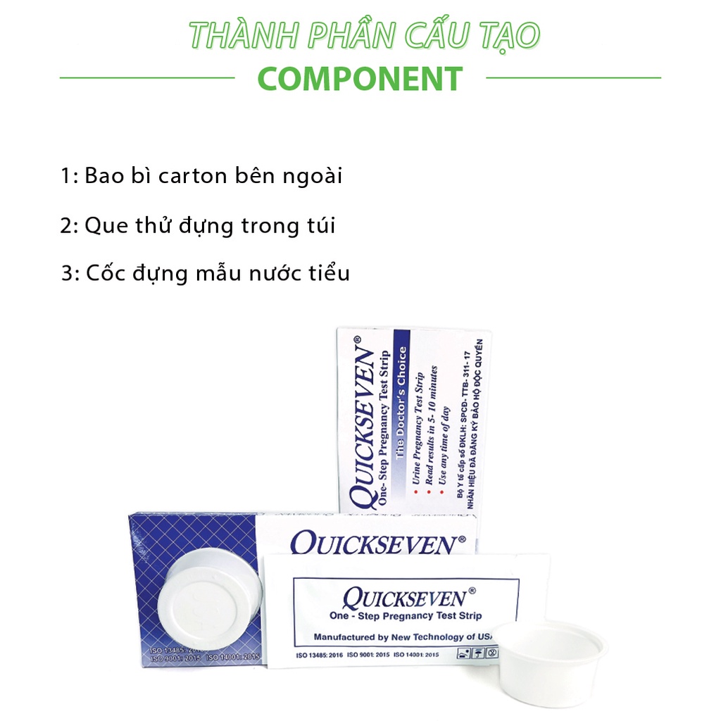 Que thử thai Quickseven 2 vạch chính xác - Que thử thai nhanh, tiện lợi