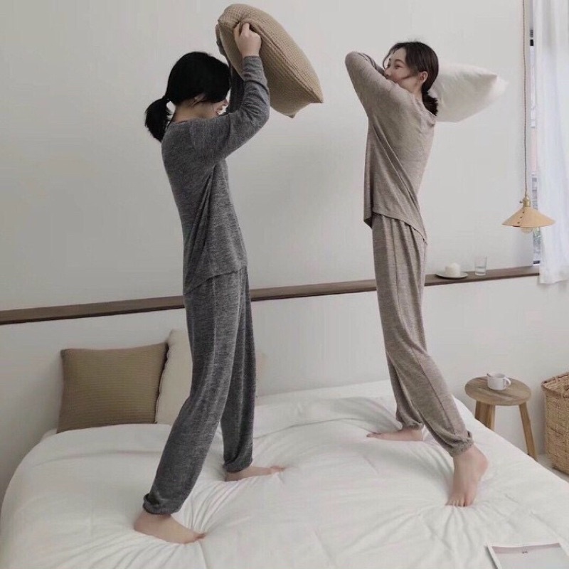 Bộ cotton muối tiêu hàng loại 1 chất siêu đẹp, co giãn tốt