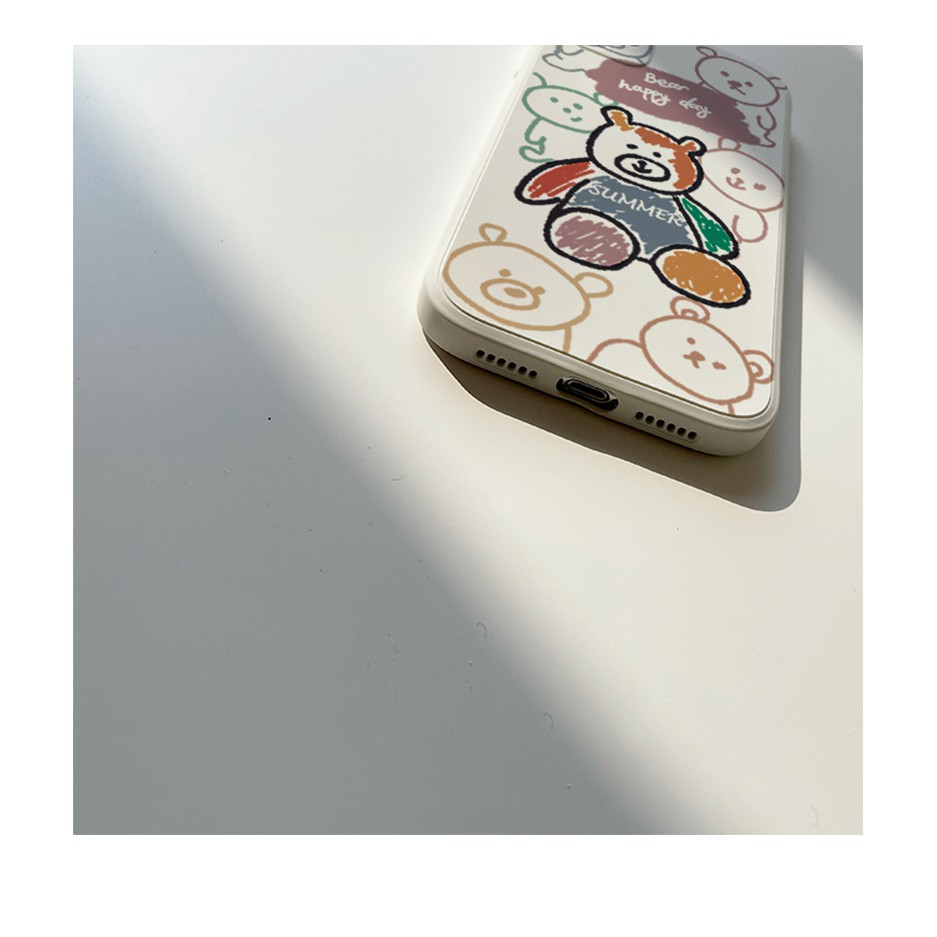 Ốp lưng iphone cạnh vuông in hoạt hình Gấu summer 6s/6plus/6splus/7plus/8plus/x/xs/xs max/11/11promax/12pro/12promax | BigBuy360 - bigbuy360.vn