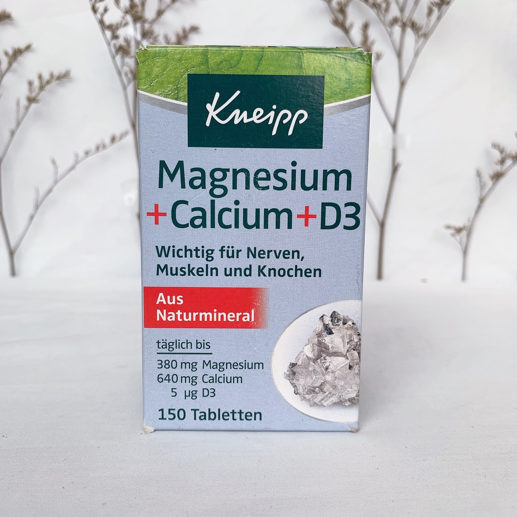 Viên Uống Kneipp Magnesium + Calcium + D3 bổ sung magie,canxi,vitaminD3, lọ 150 viên