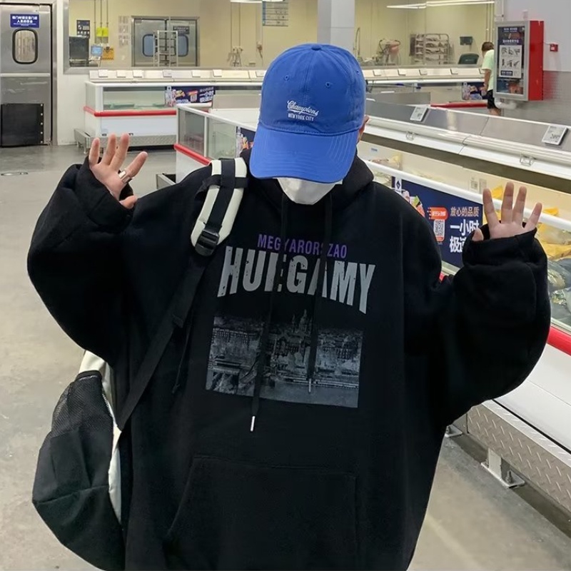 Áo Hoodie Dáng Rộng Có In Chữ Thời Trang Phong Cách Hàn Quốc Cho Nam