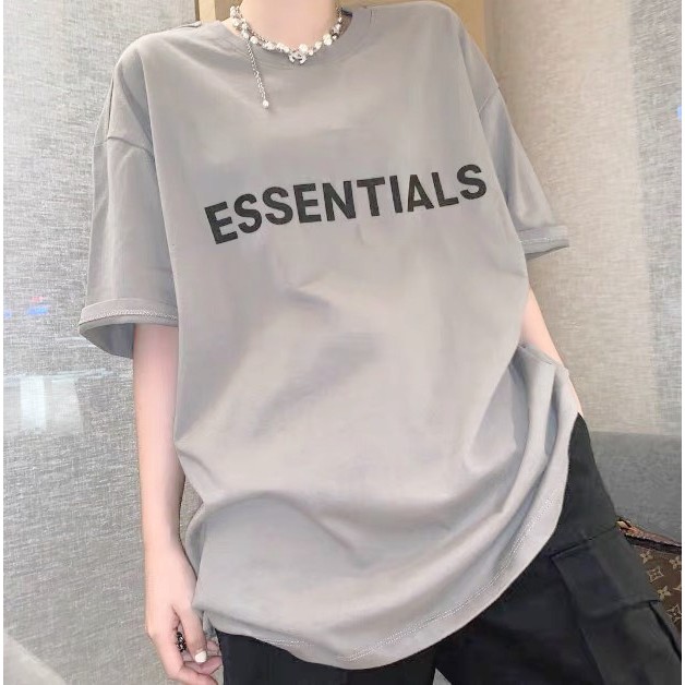 Áo thun tay lỡ Essentials chữ in nổi xám ghi , áo thun nam nữ unisex,Cocmer_vn | BigBuy360 - bigbuy360.vn