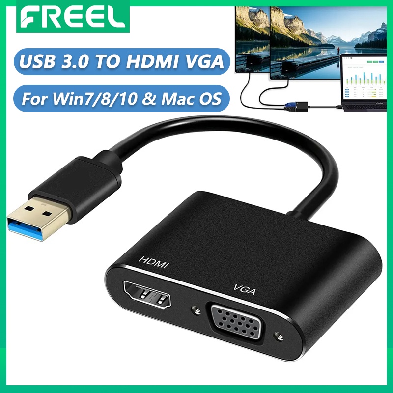 Bộ Chuyển Đổi USB Sang HDMI VGA avedio links USB3.0 Sang VGA HDMI Hỗ Trợ Màn Hình Hiển Thị Video 1080p Tương Thích Với Windows 7 / 8 / 8.1 / 10