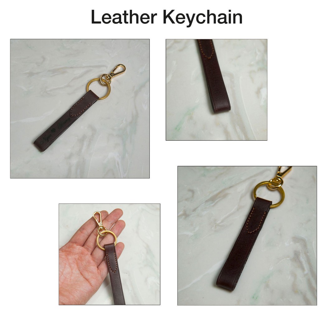 Móc khoá dây da thời trang, đồ thủ công handmade chất liệu da bò thật nhập khẩu - ASMK01002