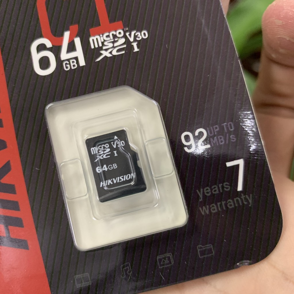 Thẻ nhớ 64GB Hikvision Class 10 Micro SD 92Mb/s - Chính hãng bảo hành 5 năm