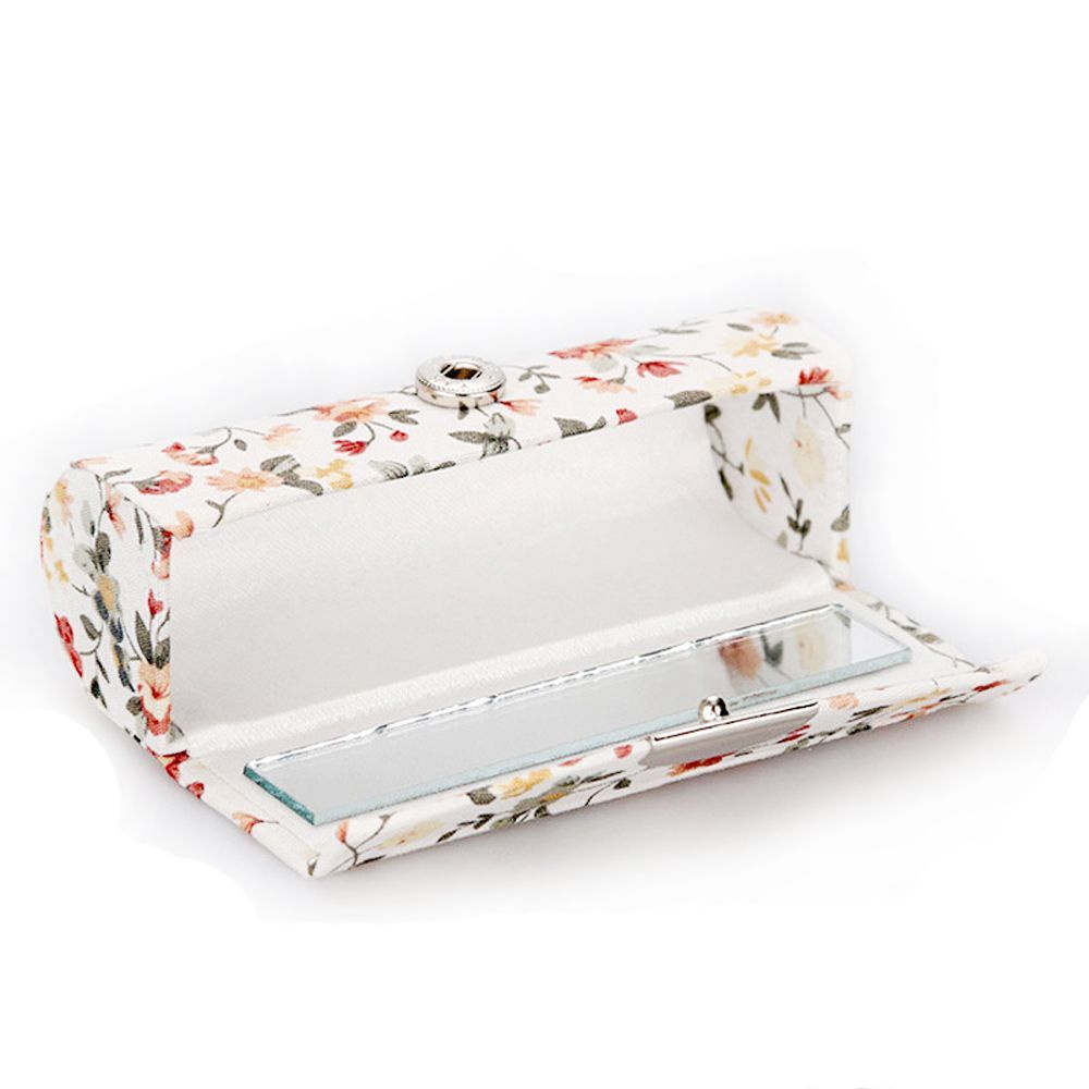 YIYU (Hàng Mới Về) Hộp Đựng Son Môi Bằng Vải Satin Mềm In Họa Tiết Hoa Tinh Tế Thời Trang Có Gương Trang Điểm Cho Nữ Tyler1
