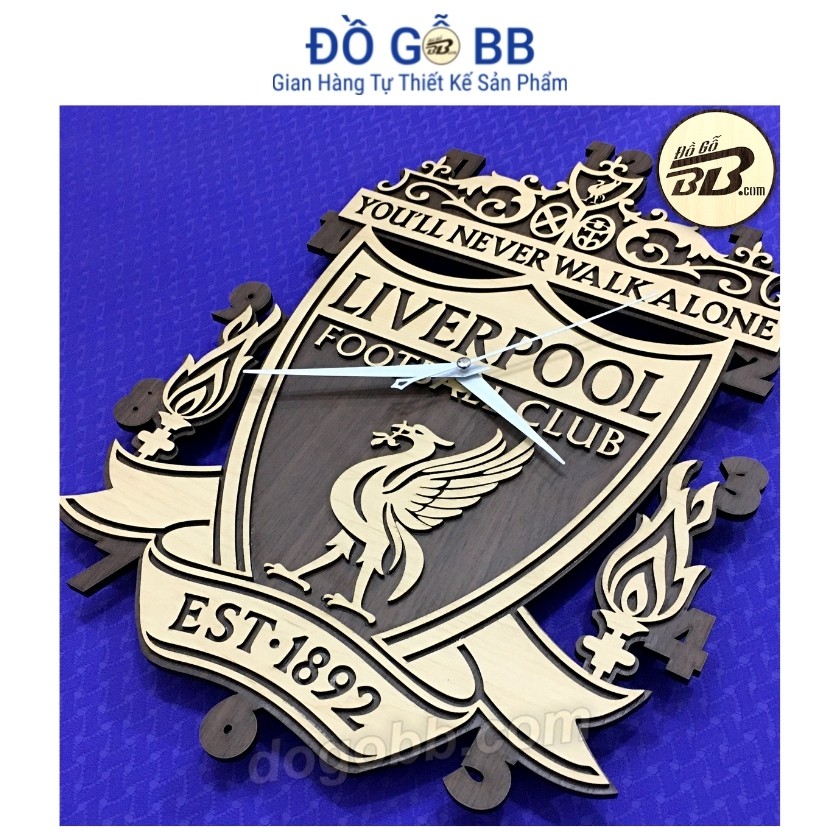 Đồng Hồ Bóng Đá Logo Liverpool (Liver) Đồng Hồ Liverpool Bằng Gỗ Treo Tường Bền Rẻ Đẹp - Đồ Gỗ BB