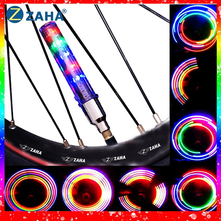 Đèn led xe máy NGŨ SẮC gắn van xe đạp xe máy ô tô