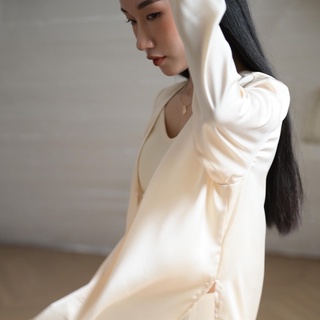 Áo CARDIGAN lụa mỏng - Áo khoác lụa dài tay Liola thiết kế