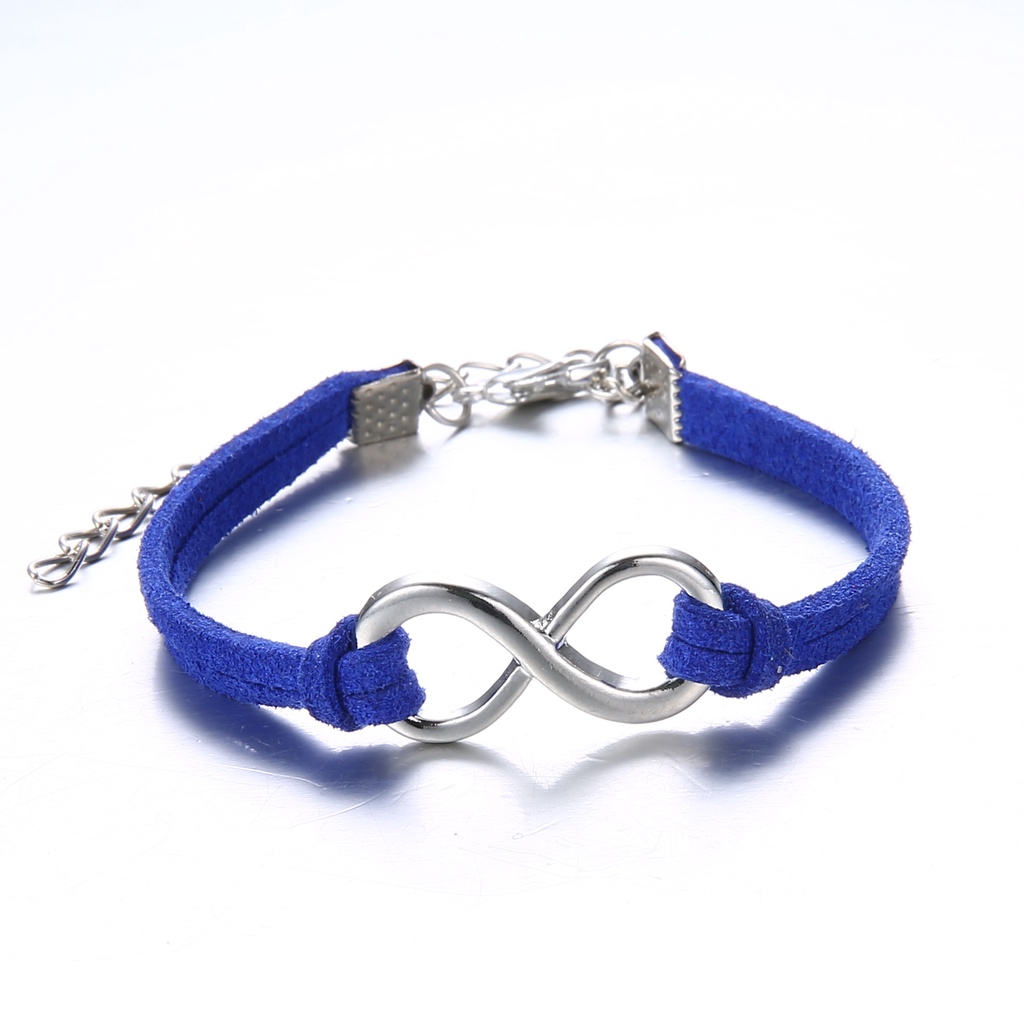 Set 2 vòng tay bện dây RINHOO FRIENDSHIP mặt số 8 phong cách thời trang unisex