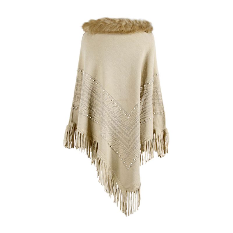 Áo Len Cánh Dơi Phối Tua Rua Họa Tiết Kẻ Sọc Thời Trang Cho Nữ