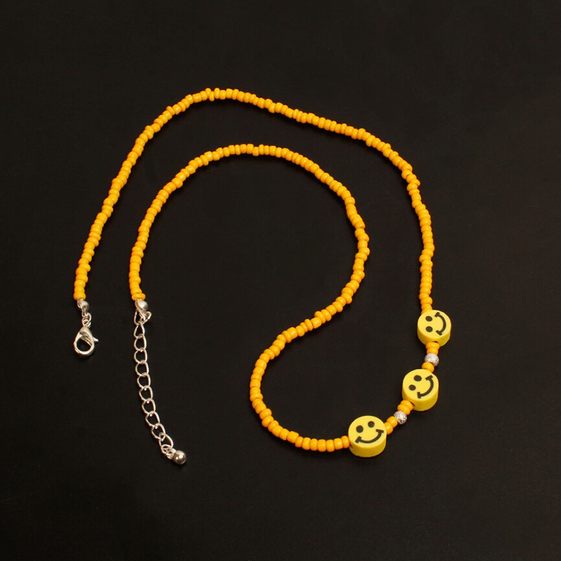 Vòng Cổ Choker Mặt Cười Nhiều Màu Sắc Phong Cách Bohemian Thời Trang Mùa Hè