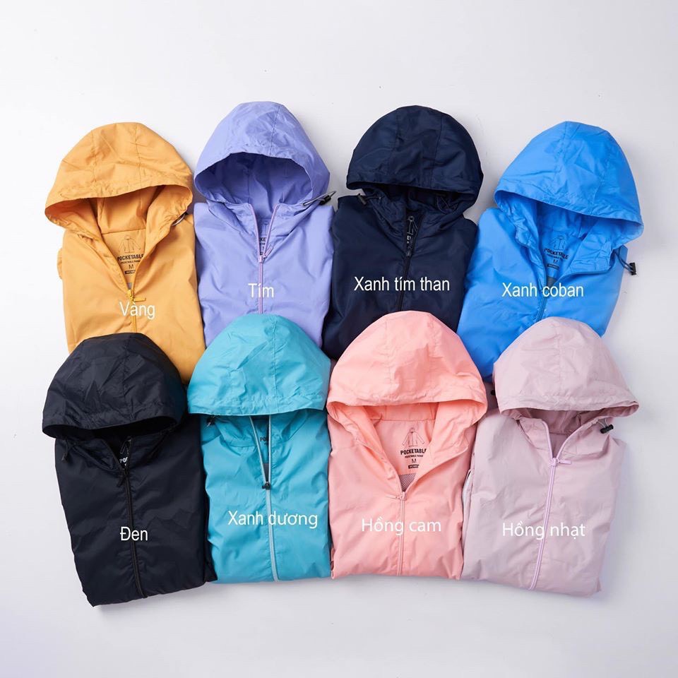 ÁO GIÓ 2 LỚP TÚI CUỘN NỮ chất đẹp , kèm mũ lớp ,lót lưới xịn xò