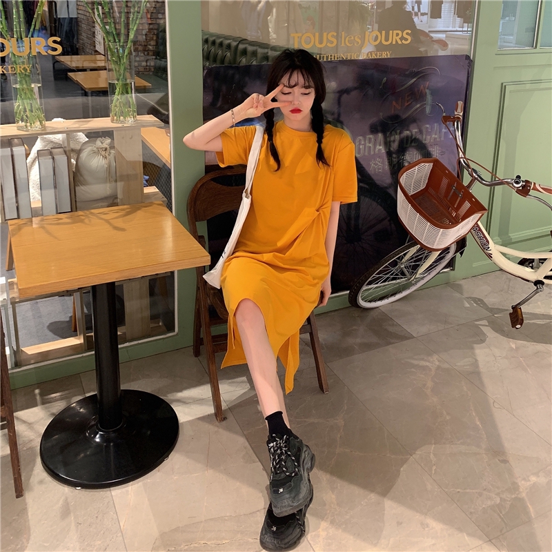 Đầm Dài Qua Gối Dáng Rộng Màu Trơn Thời Trang Dành Cho Nữ | BigBuy360 - bigbuy360.vn