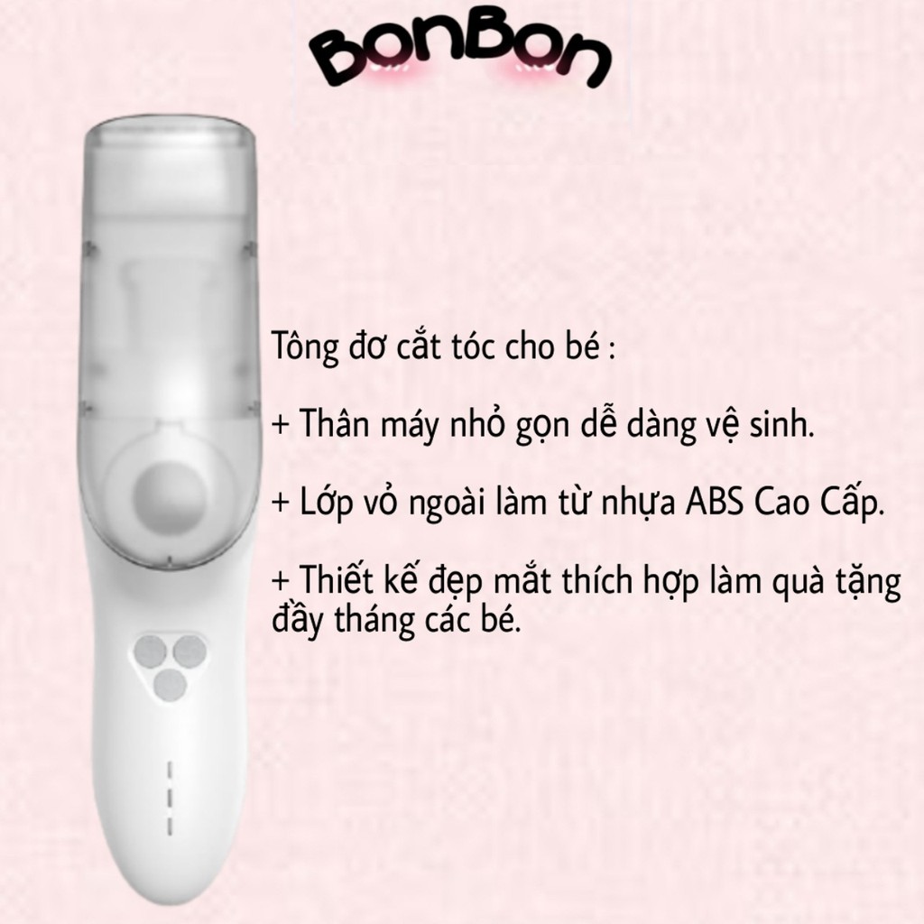 Tông Đơ Tăng Đơ Cắt Tóc Trẻ Em Hair Clipper Chất liệu cao cấp 2 chế độ hút dùng cho cả người lớn và trẻ nhỏ