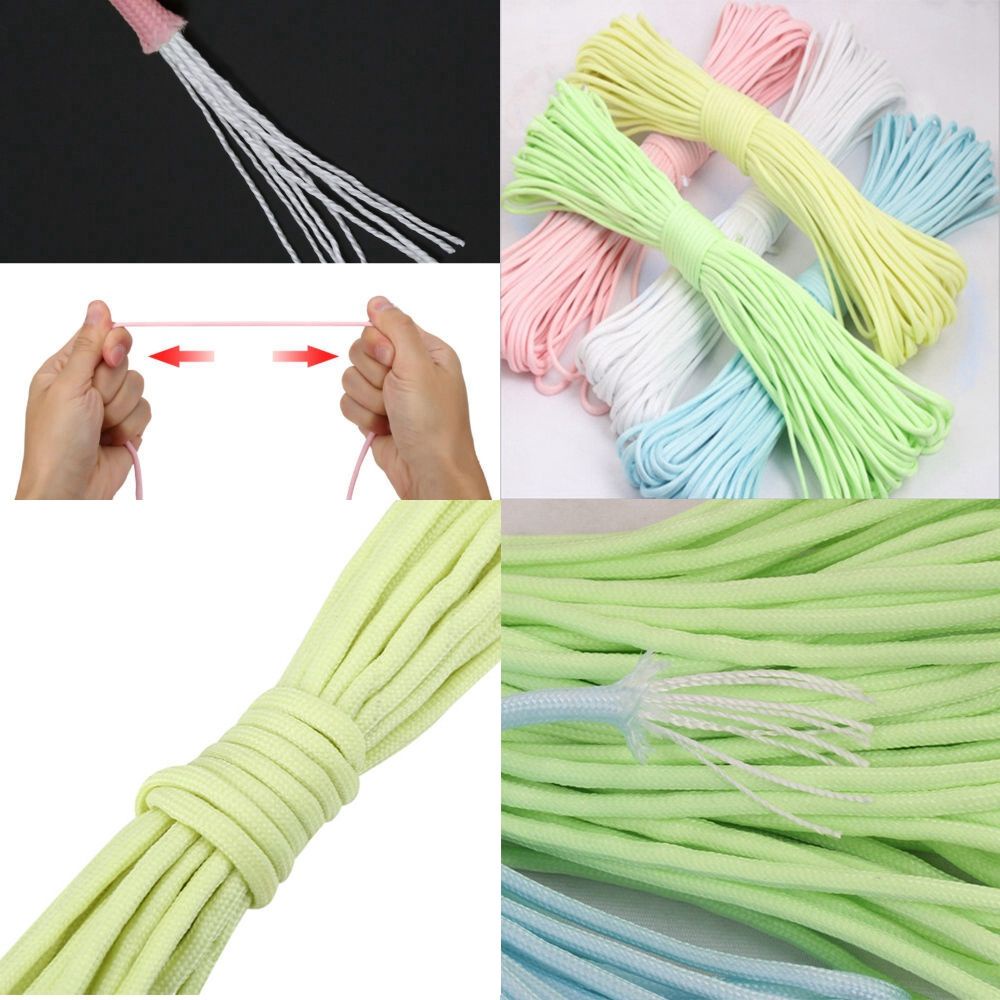 Dây dù dạ quang bện 7 sợi dài 3-5m 550LB dùng cho cắm trại với 6 màu chất lượng cao
