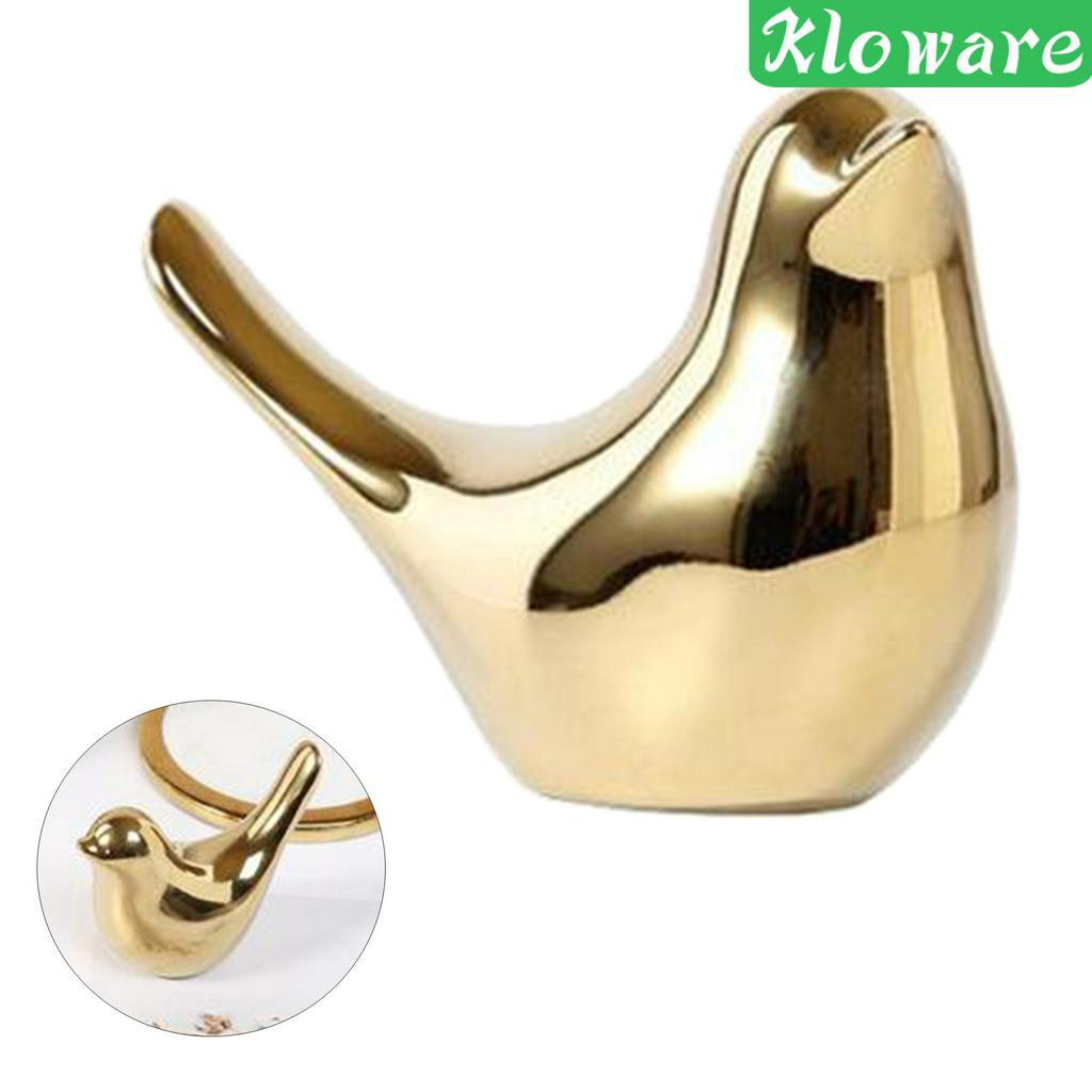 Đồ trang trí Chú Chim Bằng Gốm Sứ Màu Vàng Đồng Hiện Đại Dùng Trang Trí