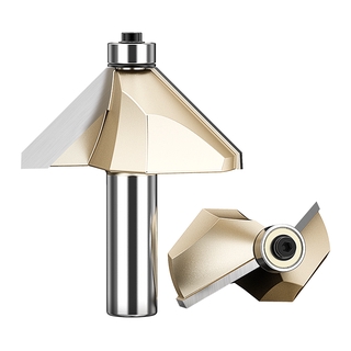 Bộ định tuyến định hình cạnh vát 45 độ Bit Carbide Tipped Chamfer Router Bit có vòng bi Dụng cụ cắt gỗ CNC 1 / 4 1 / 2 Shank Máy phay chế biến gỗ