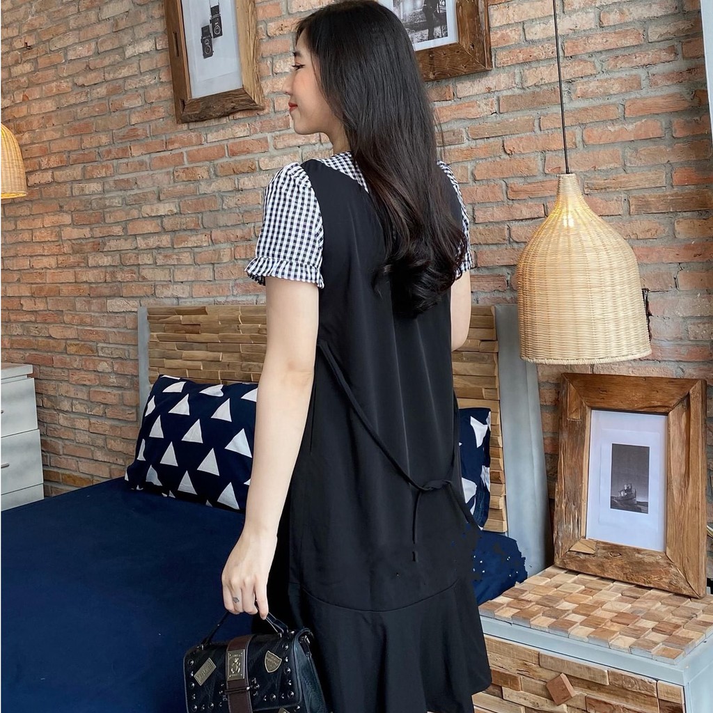 Váy bầu công sở dáng đuôi cá cổ tầu