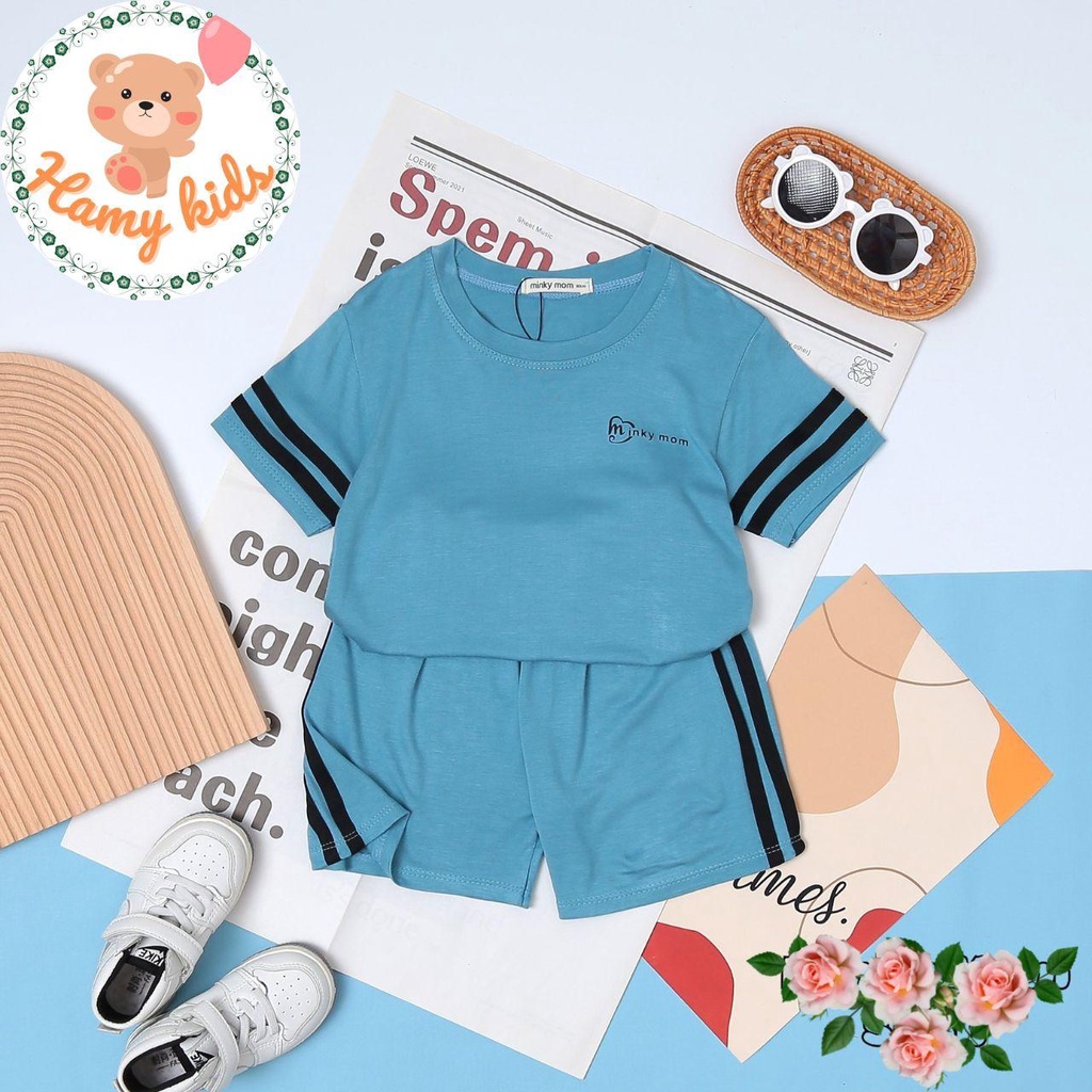Đồ Bộ Trẻ Em Minky Mom Chính Hãng Vải Thun Lạnh Sọc Trơn Kiểu Dáng Thể Thao Cho Bé Từ 0-5 Tuổi Dưới 20kg - Hamykids