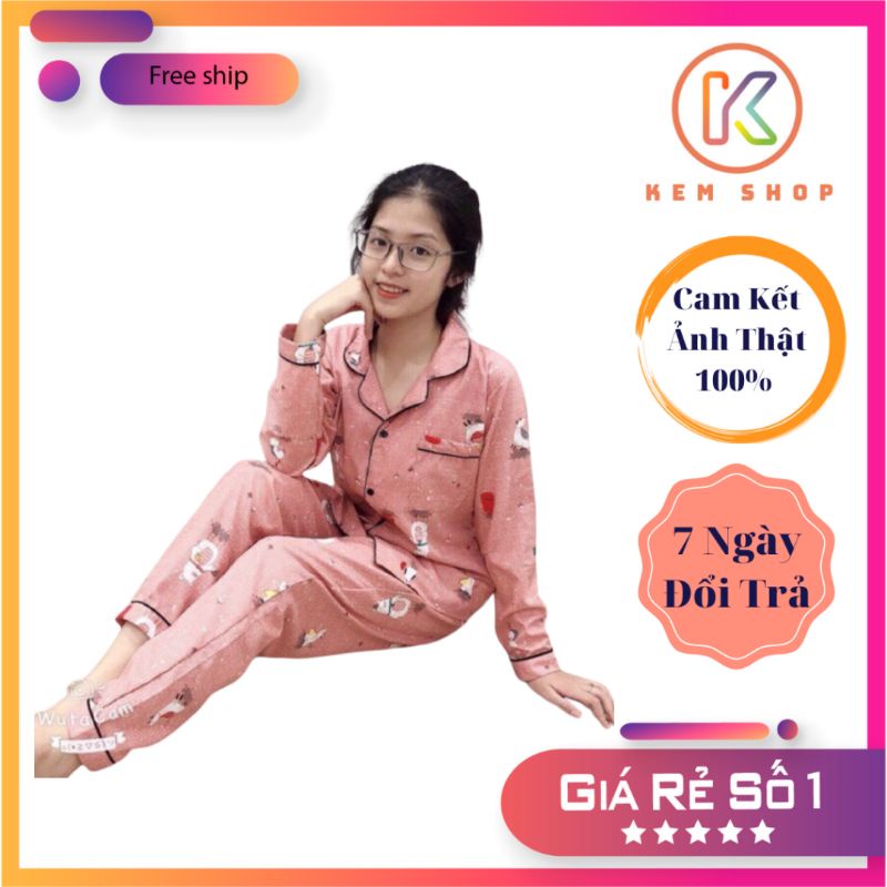 Bộ pijama kate thái dài tay
