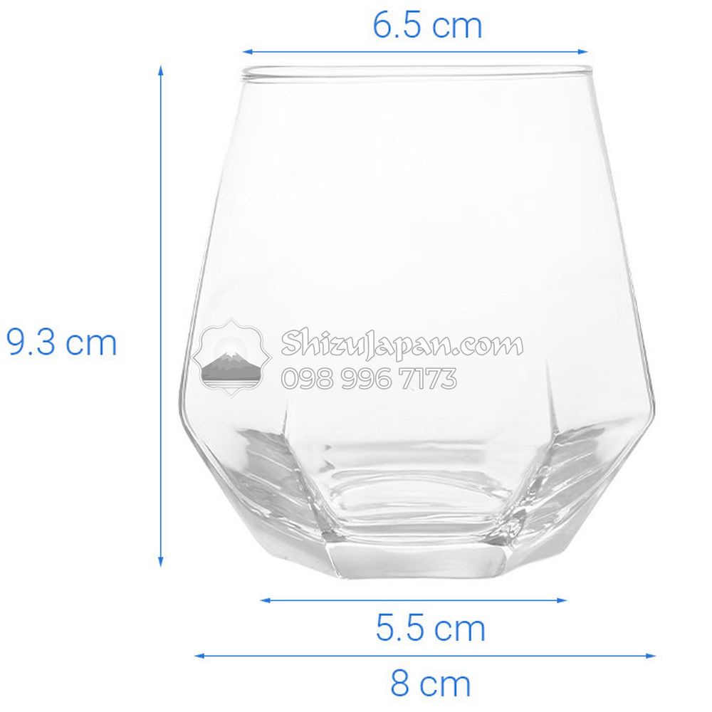 Ly Thủy Tinh Lục Giác 320ml Navivu Hexagon Rock