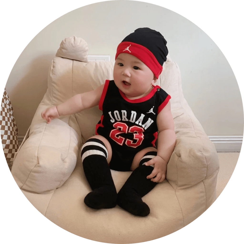 Bộ Áo Liền Quần Số 23 Jordan Jersey Kèm Nón Cho Bé