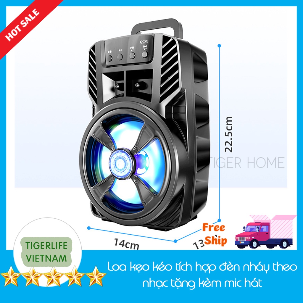 TẶNG 1 MIC KARAOKE CÓ VANG 100K] Loa Kẹo Kéo Karaoke Bluetooth Mini 33bt/Gs33/Gs23 model 2022