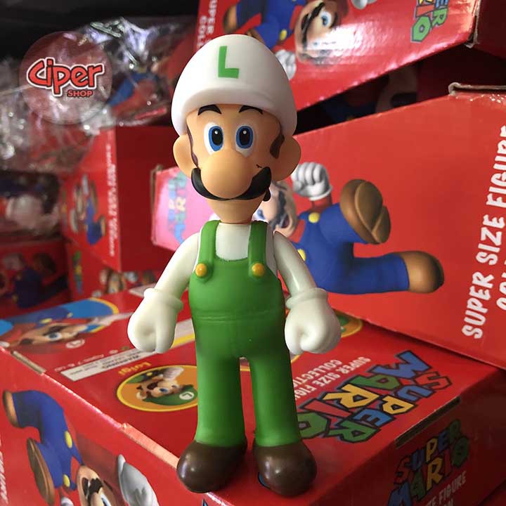 Mô hình Luigi Mũ Trắng 12cm - Mô hình Mario