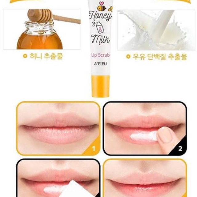 Tẩy da chết môi A'pieu Honey Milk Lip Scrub | BigBuy360 - bigbuy360.vn