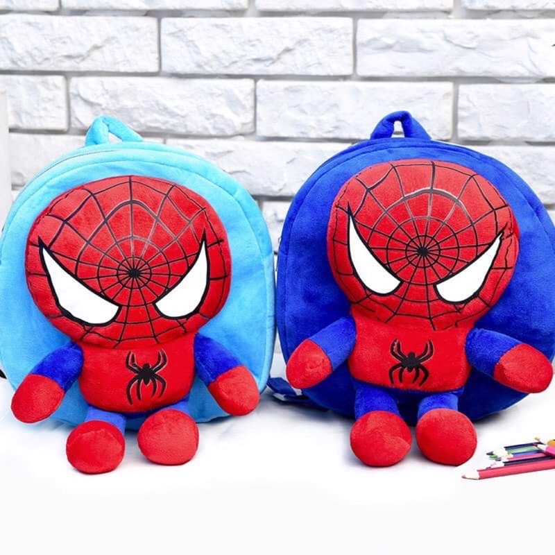 Balo Cho Bé Mẫu Giáo Từ 0-4 Tuổi, Chất Liệu Nhung Mịn,Balo thú 3D nhện cho bé trai