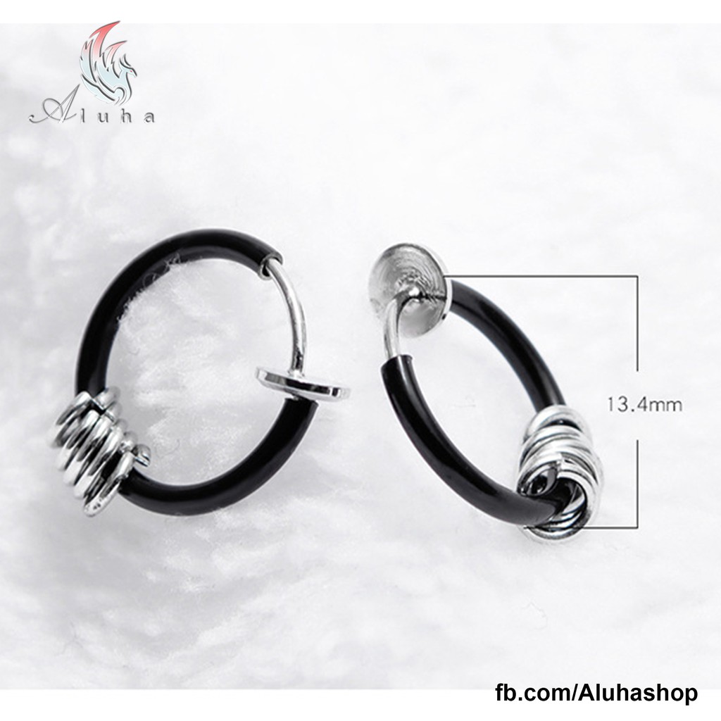 Khuyên tai Stainless Steel không bấm lỗ Hàn Quốc không rỉ không đau tai (giá 1 chiếc) - ER006 - Aluha