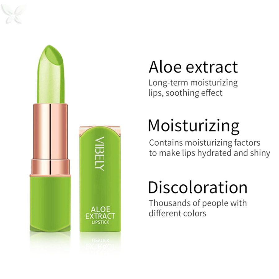 Son Môi Thạch Lô Hội Dưỡng Ẩm Lâu Trôi Chống Thấm Nước Thay Đổi Màu Sắc Theo Nhiệt Độ JMMZ VIBELY