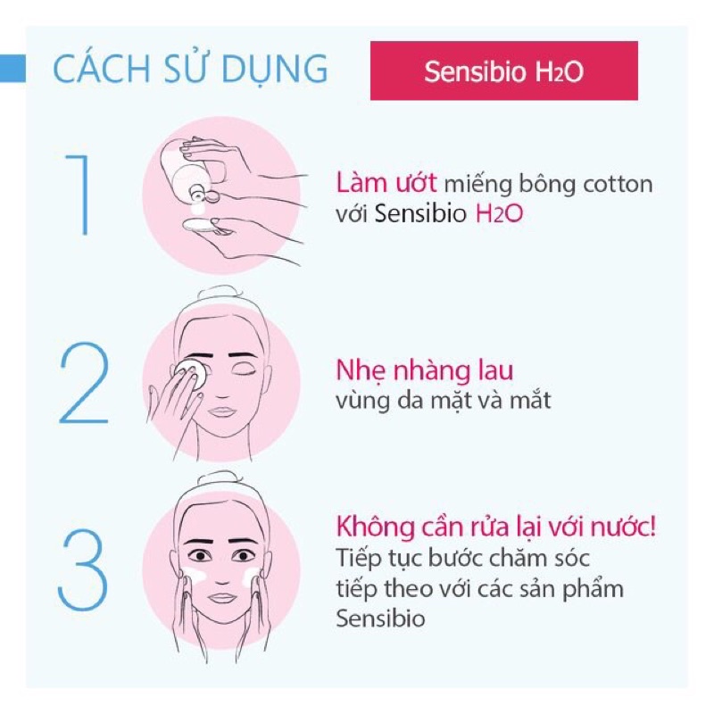 Tẩy Trang Bioderma Hồng/ Xanh cho Da Thường Da Nhạy Cảm dầu da mụn 500ml
