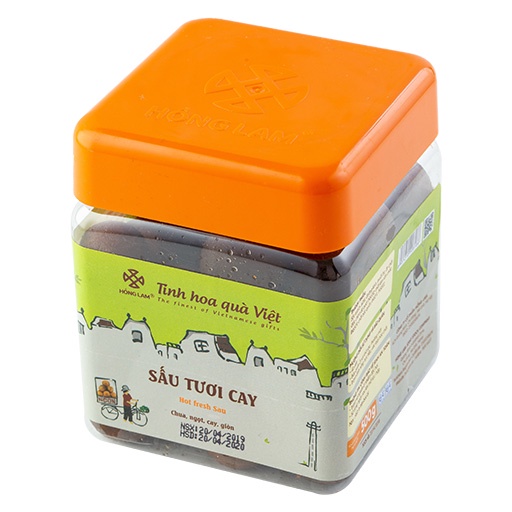 Ô mai  Sấu tươi cay Hồng Lam - Vị chua cay giòn - Hộp, gói