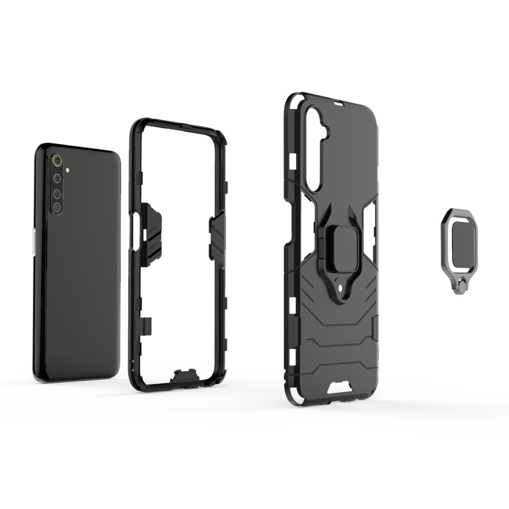 Ốp lưng Realme 6 Pro chống sốc Iron Man Iring cao cấp siêu bền giá đỡ mặt lưng
