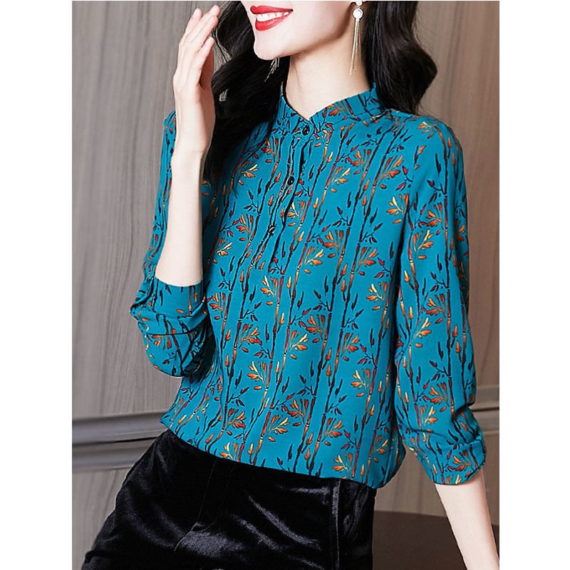 Áo Sơ Mi chiffon Họa Tiết Hoa Thời Trang Cho Nữ