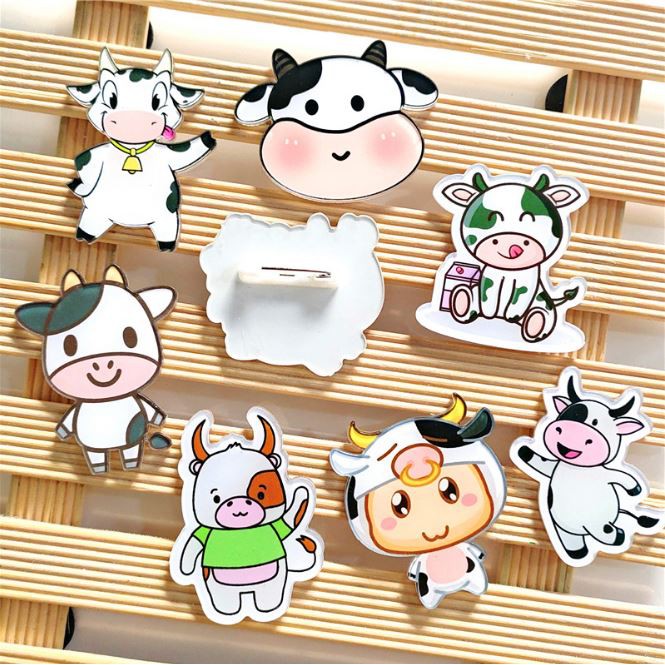 [GIÁ SỈ] Huy hiệu pin cài áo BÒ SỮA - Phụ kiện anime cài áo, cặp, túi vải, ba lô, giầy cực đẹp