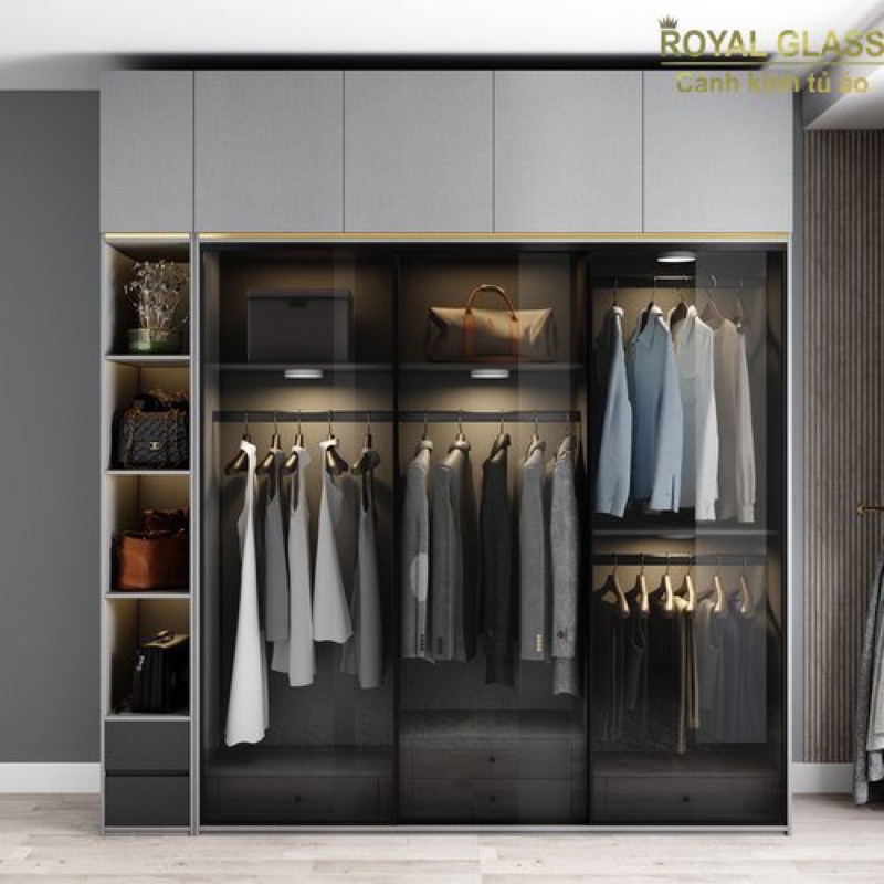 tủ quần áo chất liệu nhựa ecoplas cánh kính màu bảo hành 10 năm